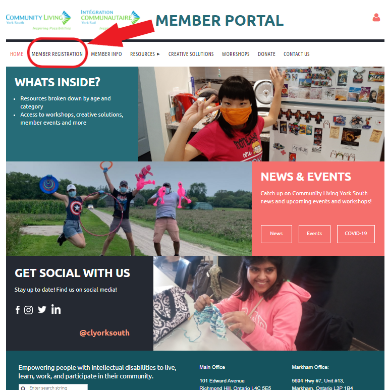 Member Portal Main Page